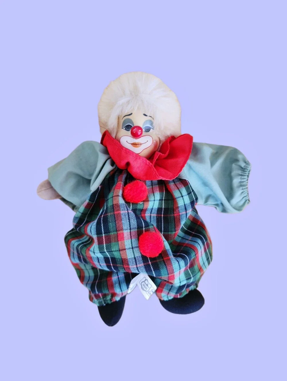 Vintage 1980s German Clown doll by Geschmackvolle Geschenkideen